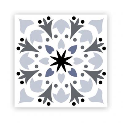 Cadoons 6 stickers &agrave; carreaux de ciment gris 15 x 15 cm