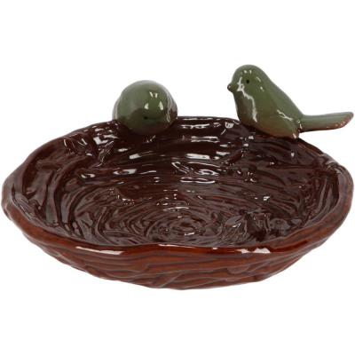 Best For Birds - Bain oiseau en gr&egrave;s Nature Oiseaux verts