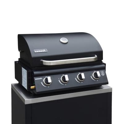 Barbecue &agrave; gaz avec 4 br&ucirc;leurs &agrave; poser avec r&eacute;cup&eacute;rateur de graisse