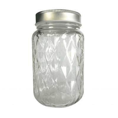 Bocal Mason Jar avec couvercle 37,5 cl - diamant - Graine Cr&eacute;ative