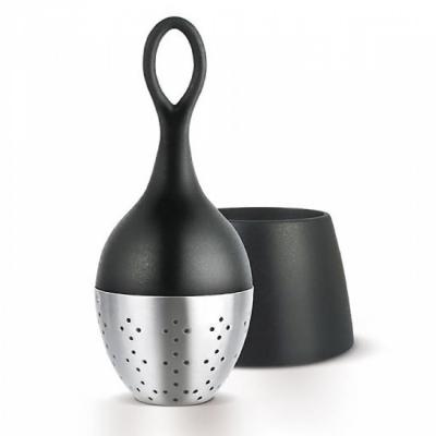 Boule &agrave; th&eacute; avec support &eacute;gouttoir Floatea Noir, Adhoc