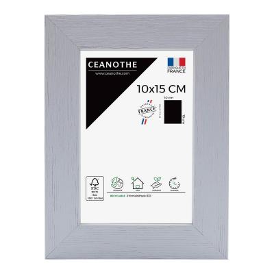 Cadre photo gris 10x15 cm bois reconstitu&eacute; fsc