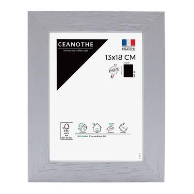 Cadre photo gris 13x18 cm bois reconstitu&eacute; fsc