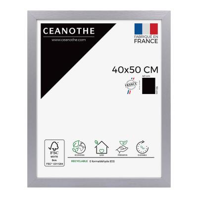 Cadre photo gris 40x50 cm bois reconstitu&eacute; fsc