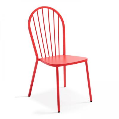 Chaise bistrot de jardin en m&eacute;tal rouge