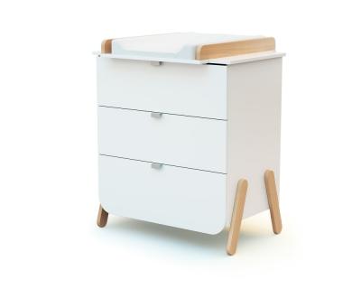 AT4 - Commode &agrave; Langer pirate Blanc et H&ecirc;tre - Blanc et H&ecirc;tre