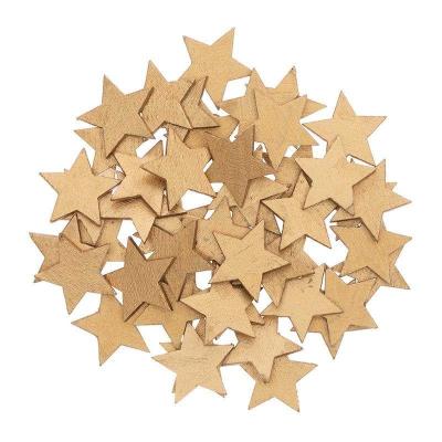 Confettis &eacute;toiles en bois dor&eacute;s