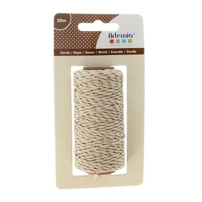 Corde naturelle - Beige et dor&eacute; - 30 m - Artemio - couleur variant