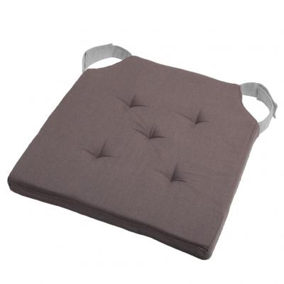 Galette de chaise &agrave; velcro Gris/Perle 38 x 38 x 4 cm - Gris/Perle