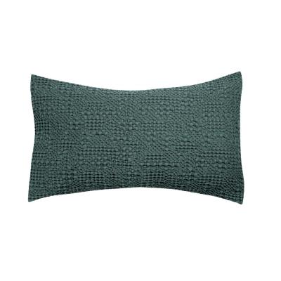 Coussin stonewashed tana prusse 40 x 65 cm vivaraise 1308634000