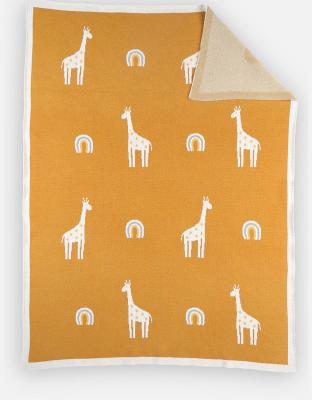 Couverture En Jacquard Girafe Tiga Jaune 75 X 100 Cm - Noukie's