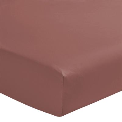 Drap-housse en percale de coton PREMIERE Bois de rose 160x200cm
