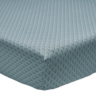Drap housse imprim&eacute; en bambou vert &eacute;meraude 140x190