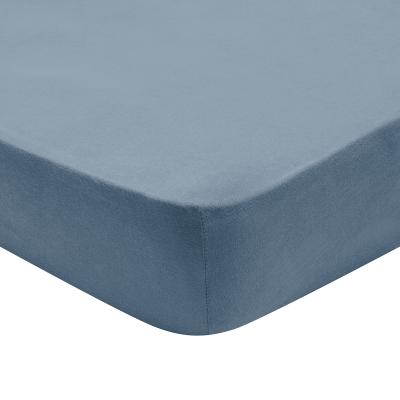 Drap housse jersey coloris denim 160x200 cm
