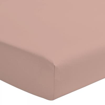 Drap housse uni 100% coton - Bonnet 25cm - Rose - 140x190 cm - Rose