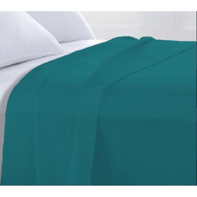 Drap Plat En Coton 57 Fils Uni Bleu P&eacute;trole 240x310cm