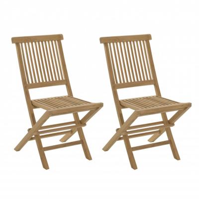 MACABANE Lot de 2 chaises java en teck grade A