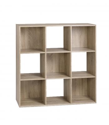 Calicosy - Etag&egrave;re de rangement 9 cases Bois clair