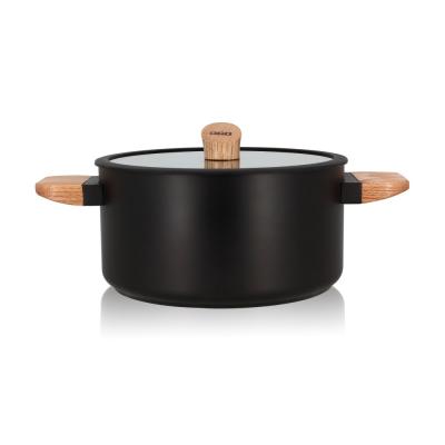 Faitout Ogo Ector en Aluminium et manche en bois 24 cm Noir
