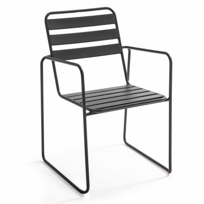 Oviala - Fauteuil de jardin en acier anthracite - Gris
