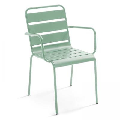 Palavas - Fauteuil de jardin en m&eacute;tal vert sauge - Vert