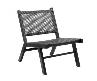 Chaise de jardin en osier noire Vasai - Nordal