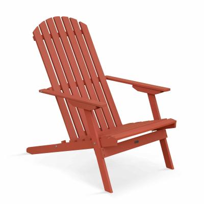 Fauteuil relax pliant en bois d'eucalyptus terracotta