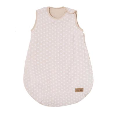 Gigoteuse sans manches 90 cm en coton Oeko-Tex&reg; pois en relief beige