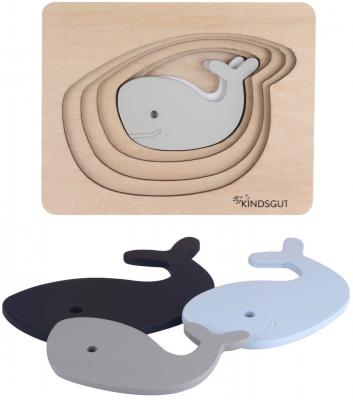 Puzzle animaux baleine en bois multicolore - Kindsgut