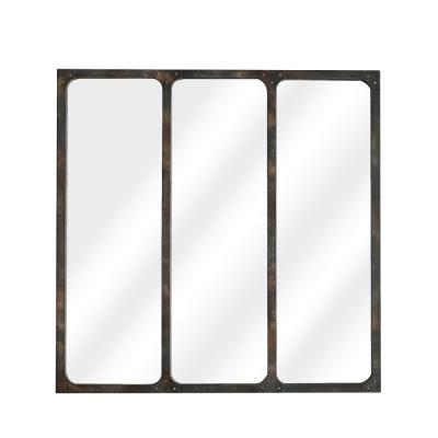 L&Eacute;A - Miroir verri&egrave;re m&eacute;tal 70x70 - Couleur - Rouille