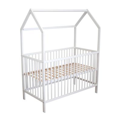 Baby Fox Lit b&eacute;b&eacute; cabane &eacute;volutif en bois massif blanc 60x120