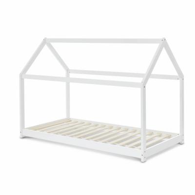 Lit cabane enfant 90x190 en pin naturel blanc sweeek