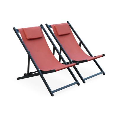Lot de 2 chiliennes en aluminium terracotta