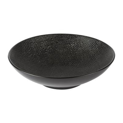 TABLE PASSION - Assiette creuse v&eacute;suvio noir 19 cm (lot de 6)