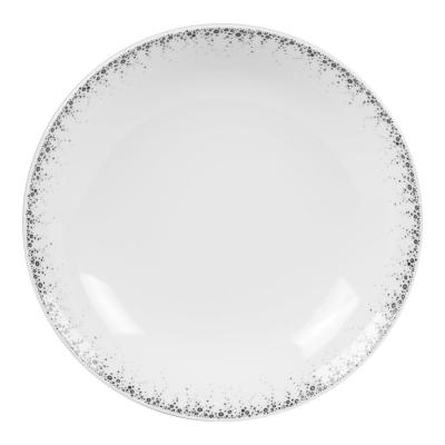 Lot de 6 assiettes creuse bor&eacute;alis gris 20 cm en porcelaine blanc