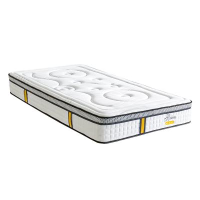 Matelas &agrave; ressorts ensach&eacute;s et m&eacute;moire de forme - Blanc - 90 x 200cm