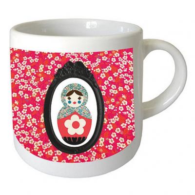 Tasse expresso poup&eacute;e russe liberty by cbkreation