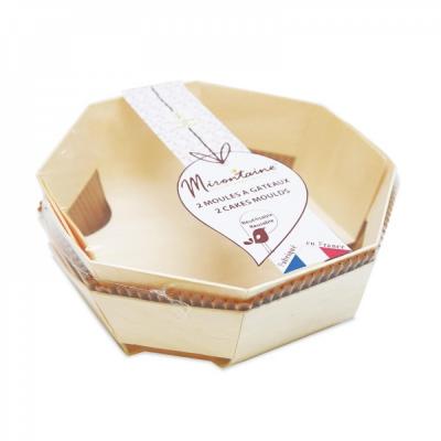Moule &agrave; g&acirc;teau r&eacute;utilisables en bois D18cm - Lot de 2