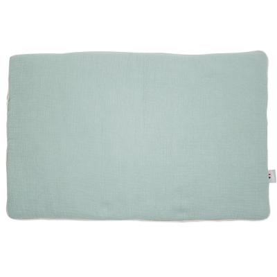 Oreiller Plat En Gaze De Coton Jeanne Vert De Gris