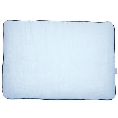 Oreiller plat en gaze de coton, Jeanne Bleu 60 x 40 cm