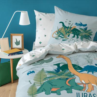 Housse de couette + taie d'oreiller 100% coton - Dino Jungle