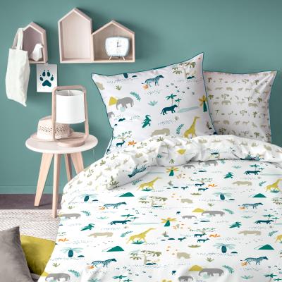 Safari 045554 lavable &agrave; 40 degr&eacute;s 200x140cm coton tissu kaki blanc