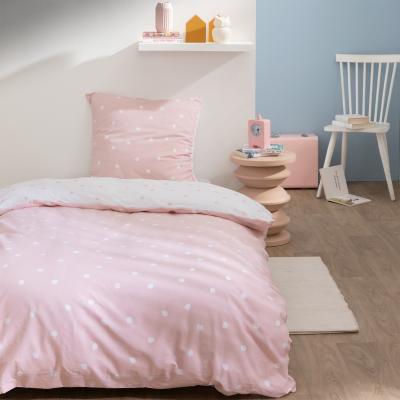 Parure de lit imprim&eacute;e 100% coton, PINK SPOTS 140x200 cm