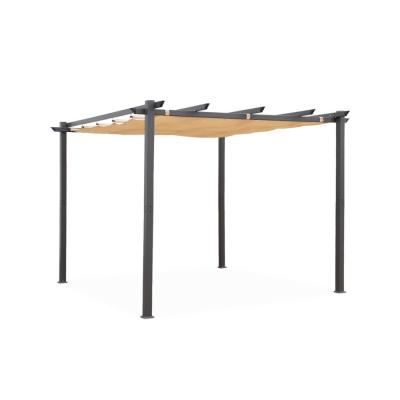 Pergola aluminium - SWEEEK - Isla 3x3m - Toit r&eacute;tractable - Toile coulissante - Installation simple