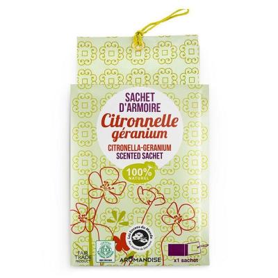 Sachet parfum&eacute; d'armoire citronnelle g&eacute;ranium
