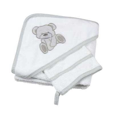 Sortie De Bain B&eacute;b&eacute; - Avec Gant De Toilette Miam Le G&acirc;teau