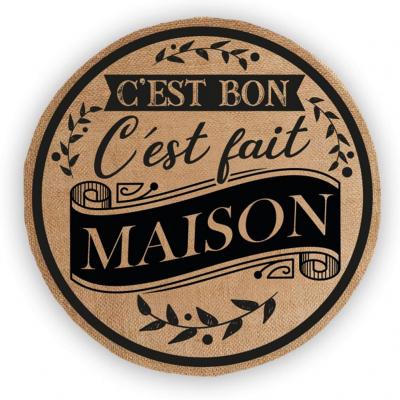 Cadoons - Set de table FAIT MAISON rond en toile de jute 38 cm