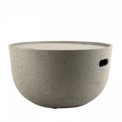 Hans - Table basse de jardin ronde 58x58 cm b&eacute;ton - Anthracite