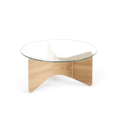 Table basse en bois et verre Madera Naturel