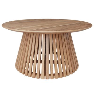 Table basse ronde en bois clair d'acacia D80 cm